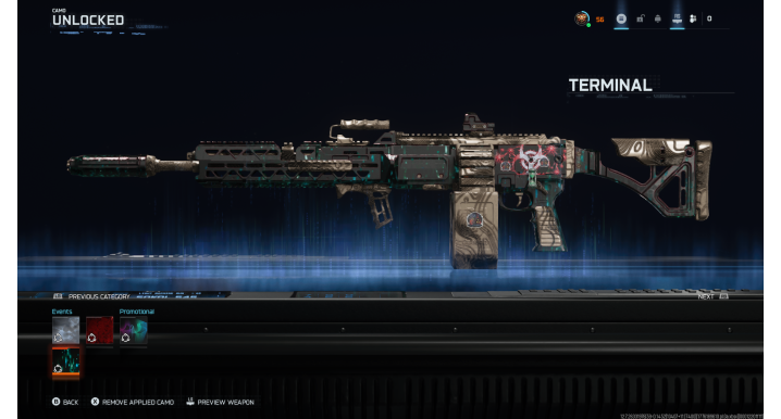Prestige Master L56, 30 Guns Singularity + Infestation Camo, Maxed Weapons