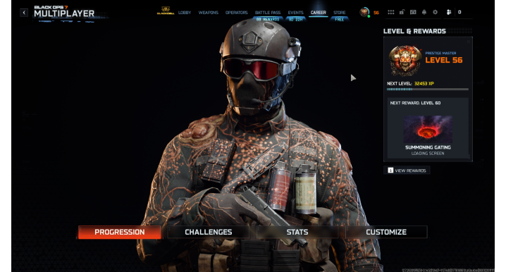 Prestige Master L56, 30 Guns Singularity + Infestation Camo, Maxed Weapons
